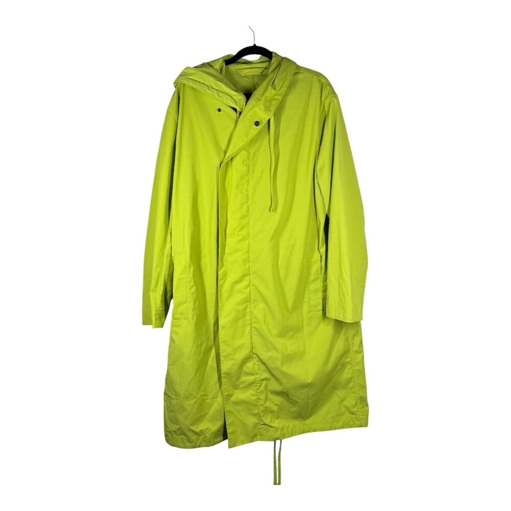 Zara Long Line Lime Green Rain Coat Oversized Jacket Women’s Medium